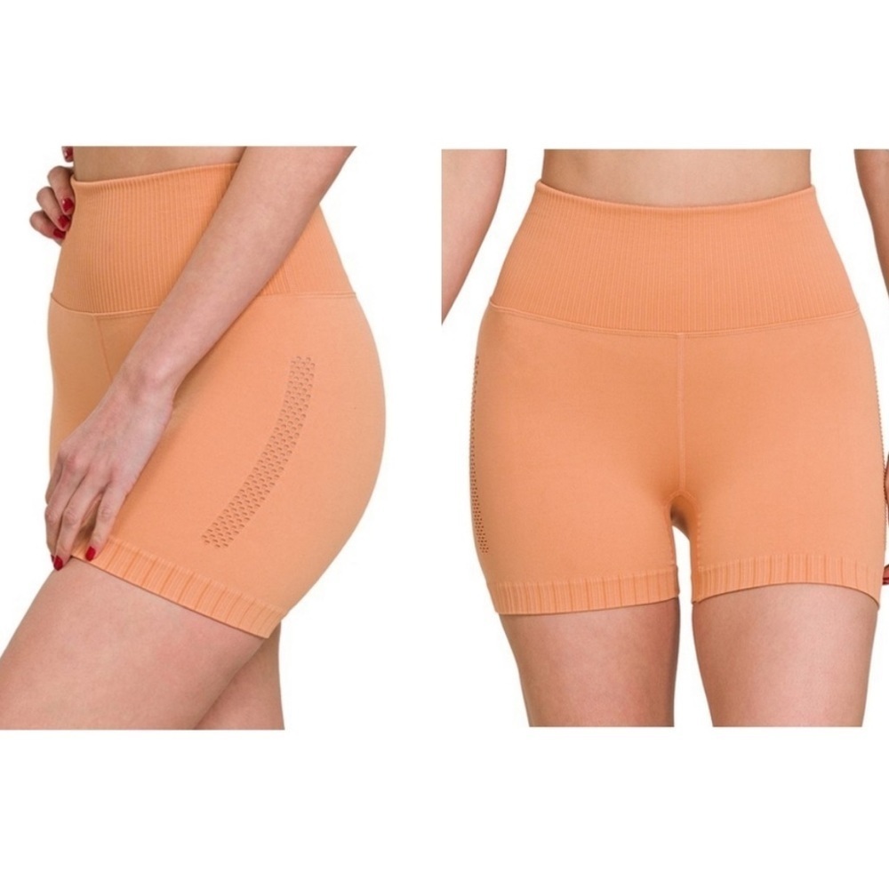 $18 Start Zenana High Waisted Orange Workout/Lounge Shorts NWOT